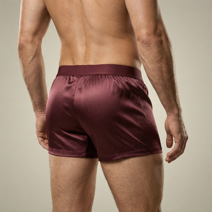 Premium Silk Boxers | All-Day Comfort Burgundy (NEW)
